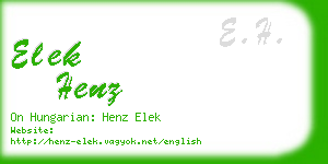 elek henz business card